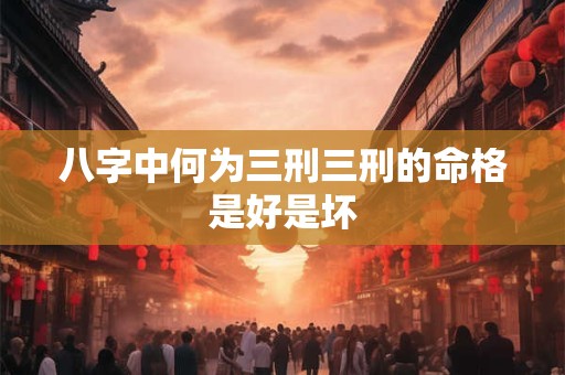 八字中何为三刑三刑的命格是好是坏