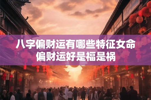 八字偏财运有哪些特征女命偏财运好是福是祸