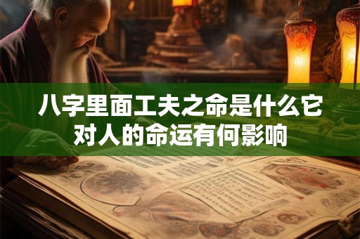 八字里面工夫之命是什么它对人的命运有何影响