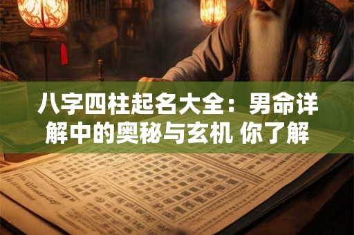 八字四柱起名大全：男命详解中的奥秘与玄机 你了解多少