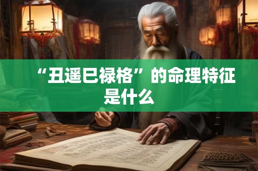 “丑遥巳禄格”的命理特征是什么