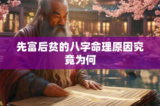 先富后贫的八字命理原因究竟为何