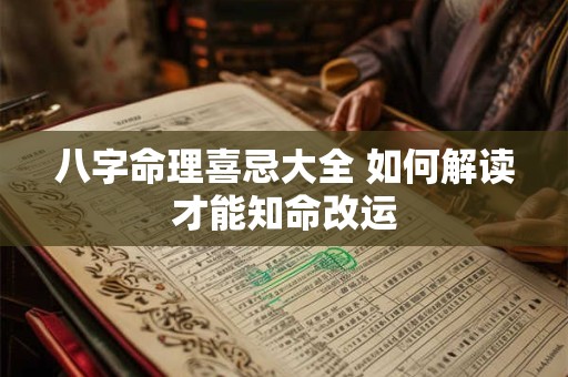 八字命理喜忌大全 如何解读才能知命改运