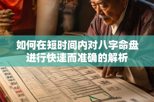如何在短时间内对八字命盘进行快速而准确的解析