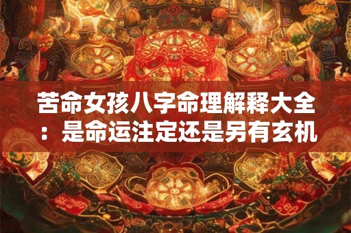 苦命女孩八字命理解释大全：是命运注定还是另有玄机