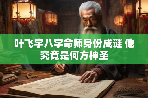 叶飞宇八字命师身份成谜 他究竟是何方神圣