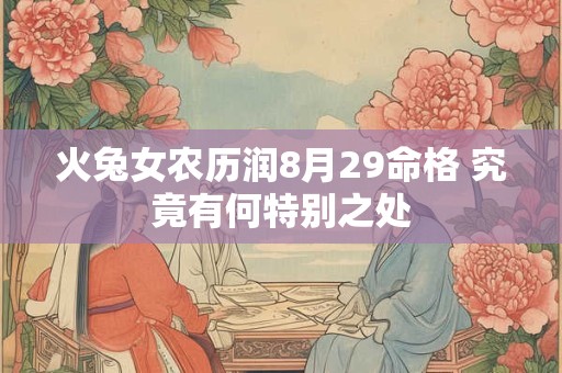火兔女农历润8月29命格 究竟有何特别之处