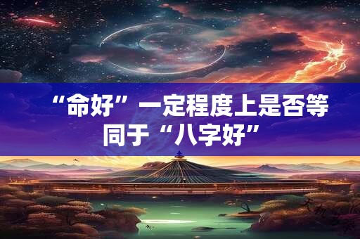 “命好”一定程度上是否等同于“八字好”