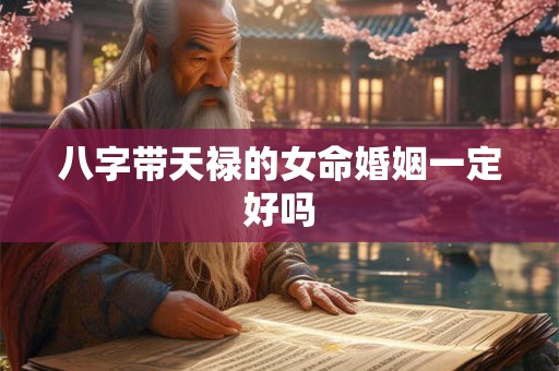 八字带天禄的女命婚姻一定好吗