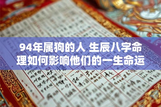94年属狗的人 生辰八字命理如何影响他们的一生命运