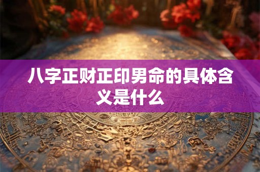 八字正财正印男命的具体含义是什么