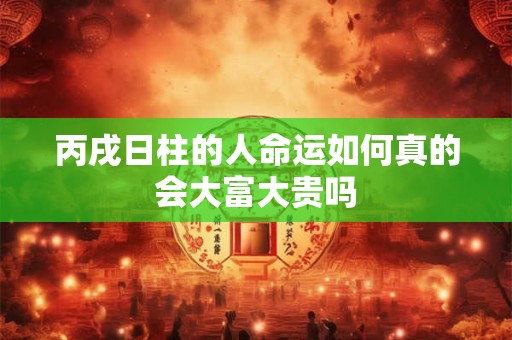 丙戌日柱的人命运如何真的会大富大贵吗