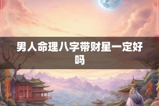 男人命理八字带财星一定好吗