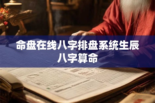 命盘在线八字排盘系统生辰八字算命