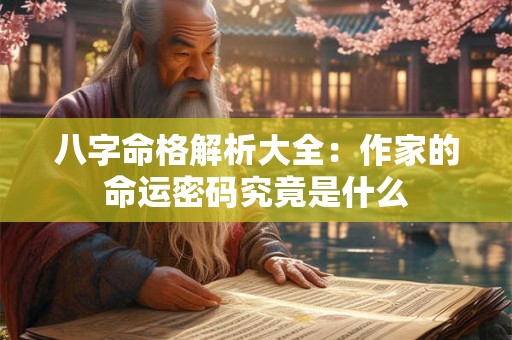 八字命格解析大全：作家的命运密码究竟是什么