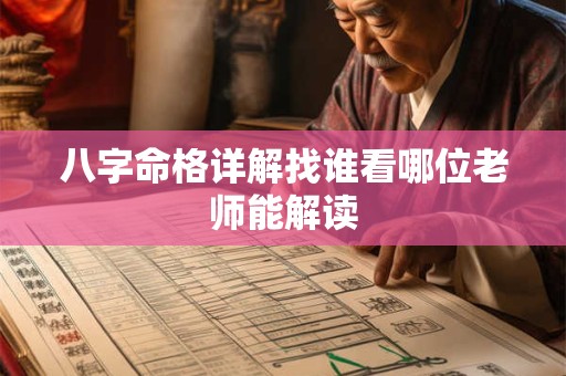 八字命格详解找谁看哪位老师能解读
