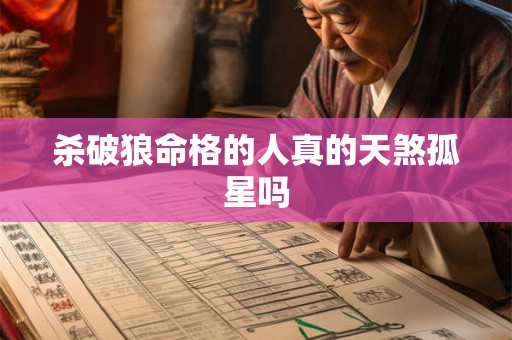杀破狼命格的人真的天煞孤星吗