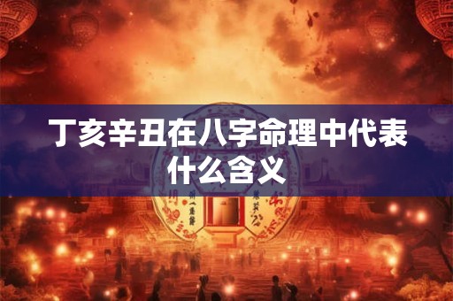 丁亥辛丑在八字命理中代表什么含义