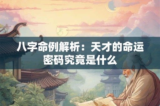 八字命例解析：天才的命运密码究竟是什么
