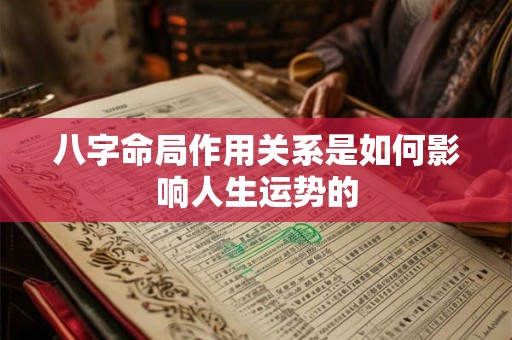 八字命局作用关系是如何影响人生运势的