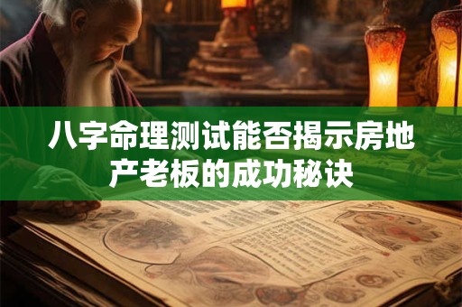八字命理测试能否揭示房地产老板的成功秘诀