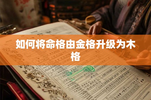 如何将命格由金格升级为木格