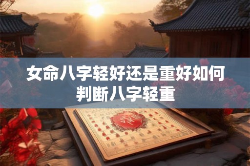 女命八字轻好还是重好如何判断八字轻重