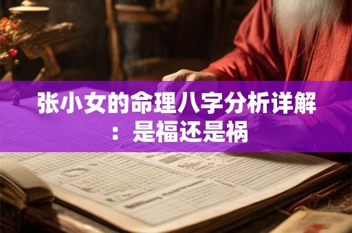 张小女的命理八字分析详解：是福还是祸