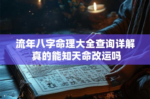 流年八字命理大全查询详解 真的能知天命改运吗