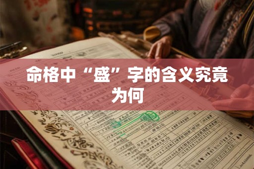 命格中“盛”字的含义究竟为何