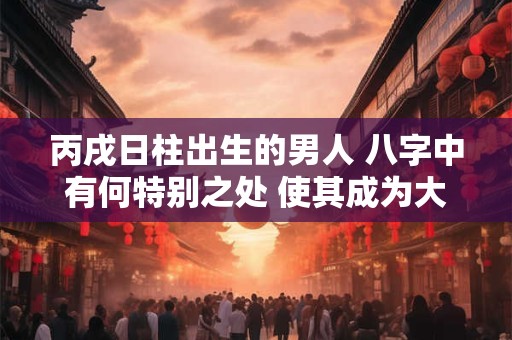 丙戌日柱出生的男人 八字中有何特别之处 使其成为大富之命