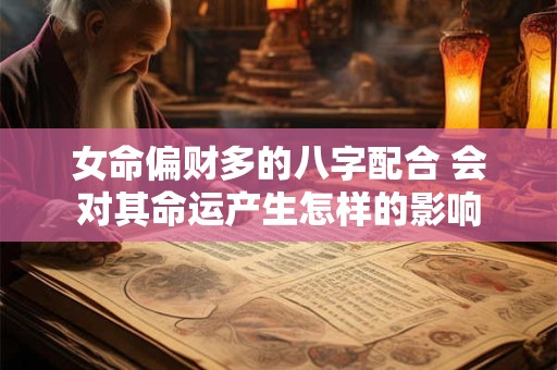 女命偏财多的八字配合 会对其命运产生怎样的影响