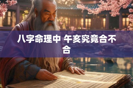 八字命理中 午亥究竟合不合