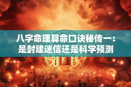 八字命理算命口诀秘传一：是封建迷信还是科学预测