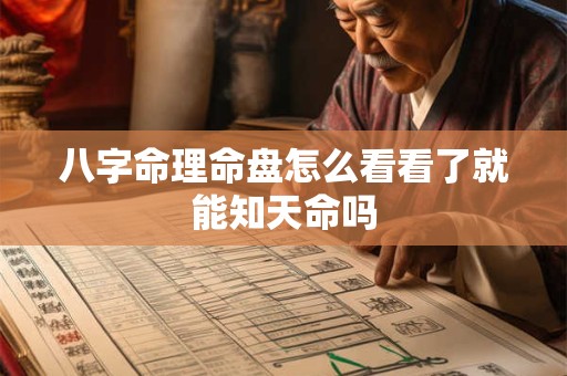 八字命理命盘怎么看看了就能知天命吗