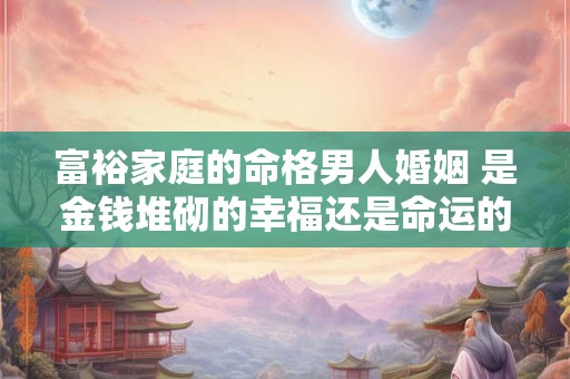 富裕家庭的命格男人婚姻 是金钱堆砌的幸福还是命运的棋局
