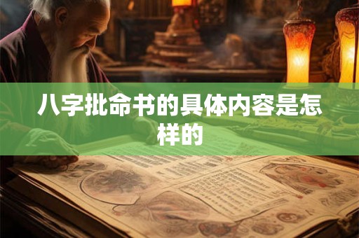 八字批命书的具体内容是怎样的