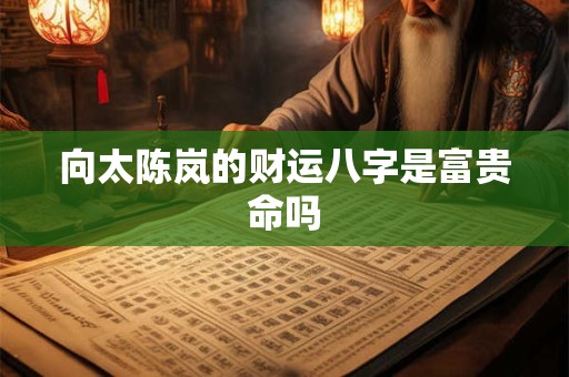 向太陈岚的财运八字是富贵命吗