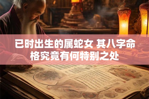 已时出生的属蛇女 其八字命格究竟有何特别之处