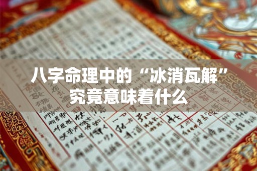 八字命理中的“冰消瓦解”究竟意味着什么