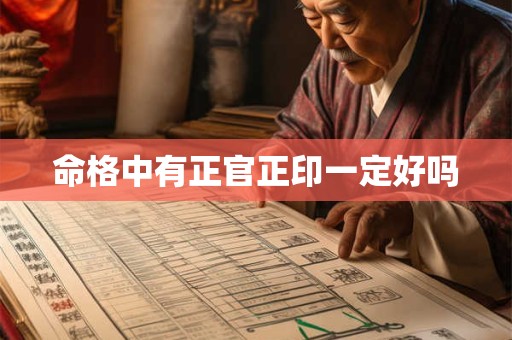 命格中有正官正印一定好吗