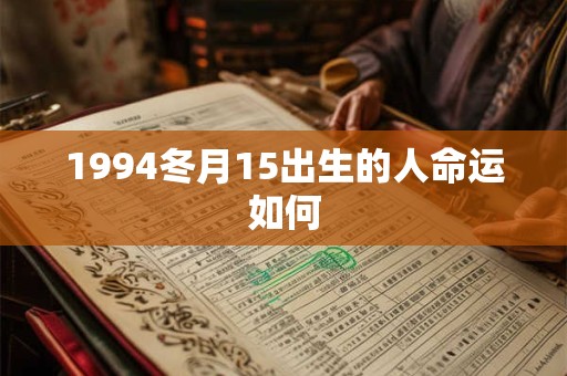 1994冬月15出生的人命运如何