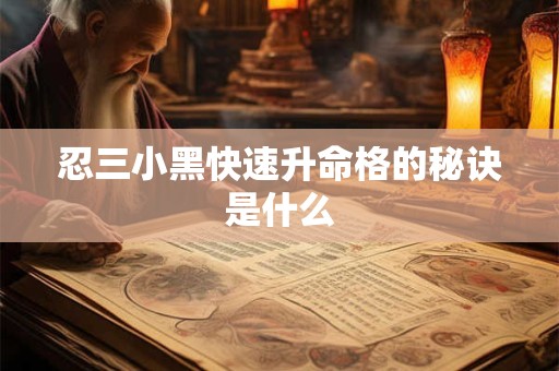 忍三小黑快速升命格的秘诀是什么