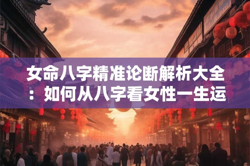 女命八字精准论断解析大全：如何从八字看女性一生运势