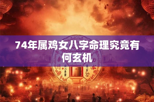 74年属鸡女八字命理究竟有何玄机