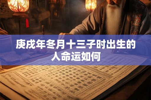 庚戌年冬月十三子时出生的人命运如何