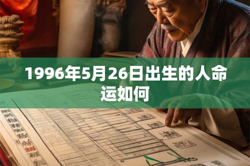 1996年5月26日出生的人命运如何