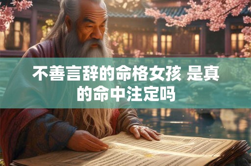 不善言辞的命格女孩 是真的命中注定吗