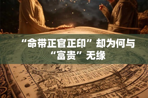 “命带正官正印”却为何与“富贵”无缘