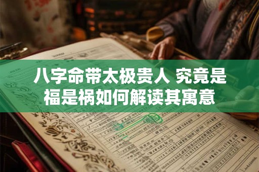 八字命带太极贵人 究竟是福是祸如何解读其寓意 八字命带太极贵人 究竟是福是祸如何解读其寓意